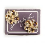 Kenneth Jay Lane Crystal ribbon earrings