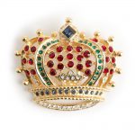 Kenneth Jay Lane Royal Crown brooch