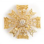 Vintage Kenneth Jay Lane Maltese Crown brooch