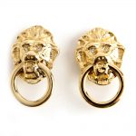 Kenneth Jay Lane Lion clip earrings