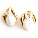 Kenneth Jay Lane White Tulip earrings