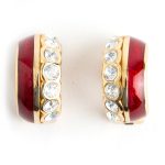 Christian Dior Ruby Deco clip on earrings