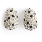Kenneth Jay Lane Black White earclips