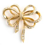 Kenneth Jay Lane gold bow brooch
