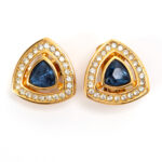 Chr. Dior Triangle blue earrings