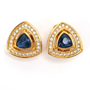 Chr. Dior Triangle blue earrings