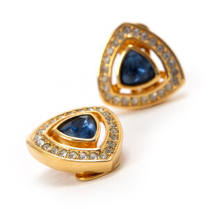 Chr. Dior Triangle blue earrings - Image 3