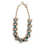 Oscar de la Renta gold and blue gems necklace