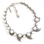 Oscar de la Renta silver pearled necklace